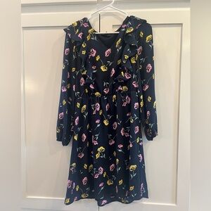 Women’s banana republic, extra small, XS navy dress with pink and yellow flowers
